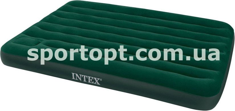 Полутороспальный надувной матрас Intex + встроенный ножной насос 137x191x22 см (66928)