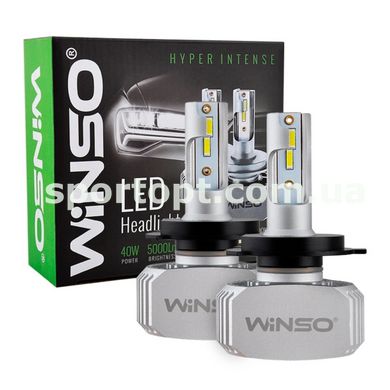 Автолампа Winso LED H4 12/24V 40Вт 5000Лм 6000K P43t CSP Chip 2шт