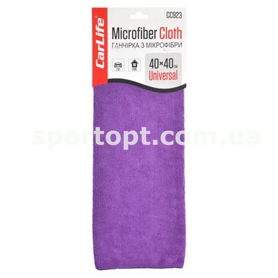 Ганчірка з мікрофібри CarLife, 40x40 см, фіолетова