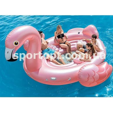 Надувний пліт Intex Мега-острів Фламінго Flamingo Party Island 422 x 373 x 185 см (57267)