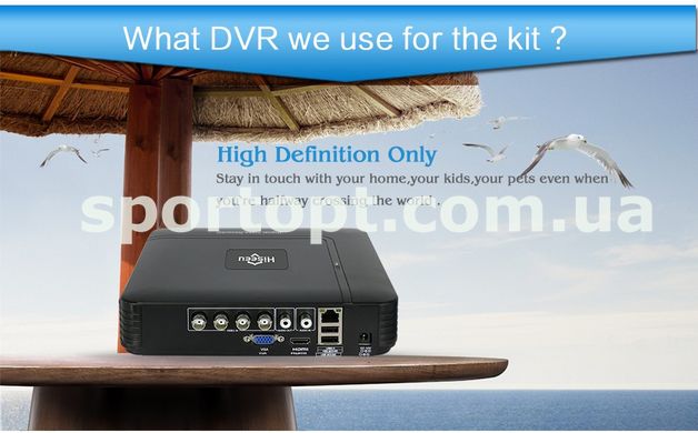 Комплект відеоспостереження Hiseeu 4ch AHD-2MP 1080P Outdoor (4AHBB12-P)