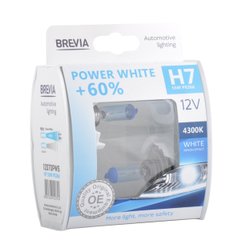 Галогенова лампа Brevia H7 12V 55W PX26d Power White +60% 4300K S2