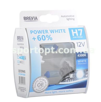 Галогенова лампа Brevia H7 12V 55W PX26d Power White +60% 4300K S2