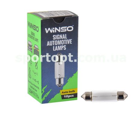 Лампа розжарювання Winso 12V C5W 5W SV8.5 T11x41, 10шт