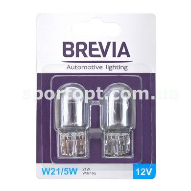 Лампа розжарювання Brevia W21/5W 12V 21/5W W3x16q B2, 2шт