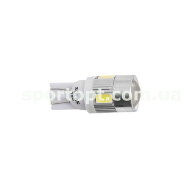 LED автолампа Solar 12V T10 W2.1x9.5d 6SMD 5630 with lens white, 2шт