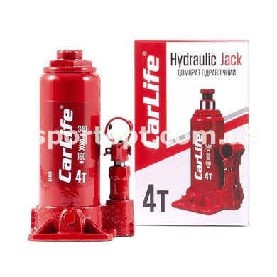 Домкрат гідравлічний пляшковий CarLife 4т 180-340мм у кейсі