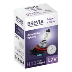 Галогенова лампа Brevia H11 12V 55W PGJ19-2 Power +30% CP