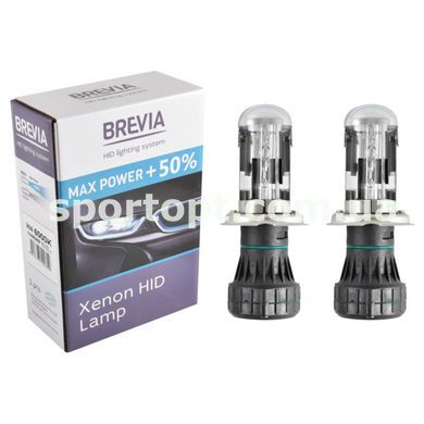 Біксенонова лампа Brevia H4 +50%, 6000K, 85V, 35W P43t-38 KET, 2шт