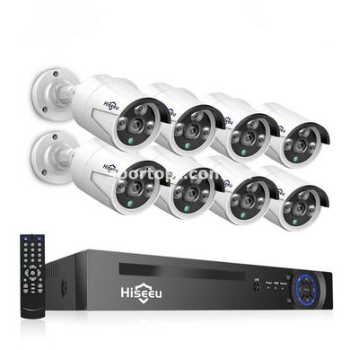 Комплект відеоспостереження Hiseeu 8ch POE KIT-8HB612 2Mp-1080P