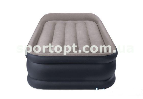 Односпальне надувна ліжко Intex + вбудований електронасос 220V 99х191х42 см (64132)