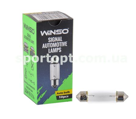 Лампа розжарювання Winso 12V C10W 10W SV8.5 T11x41, 10шт