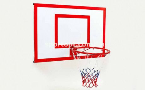 Щит баскетбольный с кольцом и сеткой усиленный UR LA-6299 (щит-металл,р-р 120x90см, кольцо d-45см)