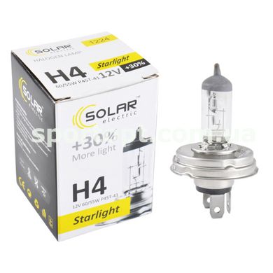 Галогенова лампа Solar H4 12V 60/55W P45t-41 Starlight +30%