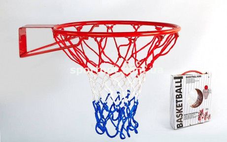 Баскетбольне кільце C-7035 (d кільця-46,5 см, d труби-12мм, у кому.кільце-метал, сітка-нейлон,болти)