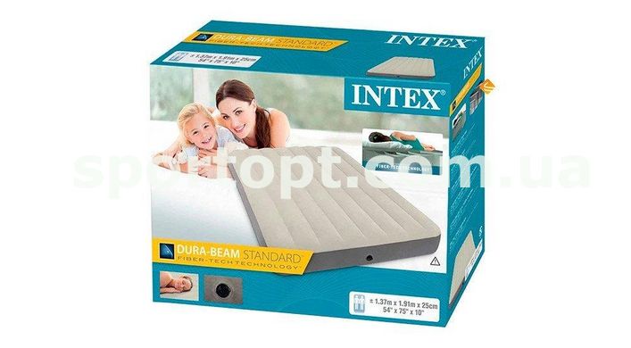 Полутороспальный надувной матрас Intex 137x191x25 см (64102)