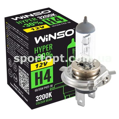 Галогенова лампа Winso H4 12V 60/55W P43t-38 HYPER +30%