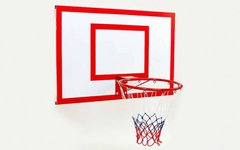 Щит баскетбольный с кольцом и сеткой усиленный UR LA-6275 (щит-металл,р-р 180x105см, кольцо d-45см)