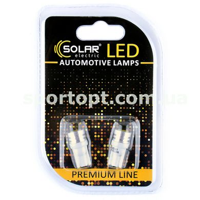 LED автолампа Solar 12V T10 W2.1x9.5d 1SMD white, 2шт