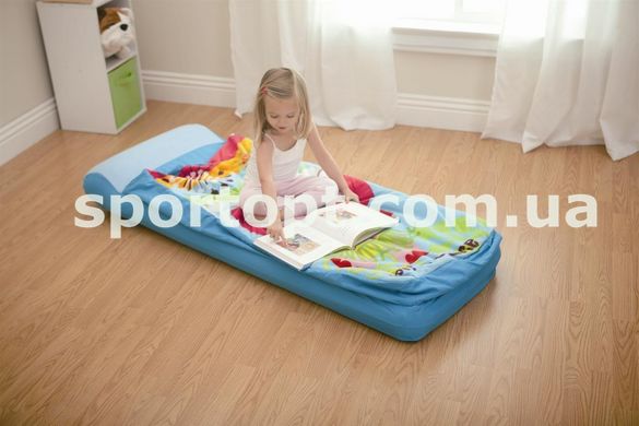 Детский односпальный надувной матрас Intex + ручной мини-насос 64x152x20 см (66802)