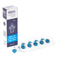 Лампа розжарювання Brevia BAX 12V 1.2W B8.4d Light Blue CP, 10шт
