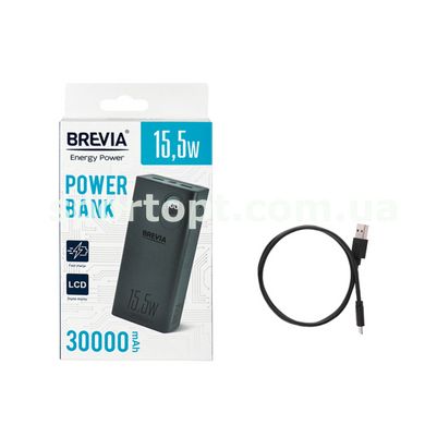 Універсальна мобільна батарея Brevia 30000mAh 15.5W Li-Pol, LCD