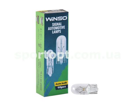 Лампа розжарювання Winso 12V W5W 5W W2.1x9.5d, 10шт