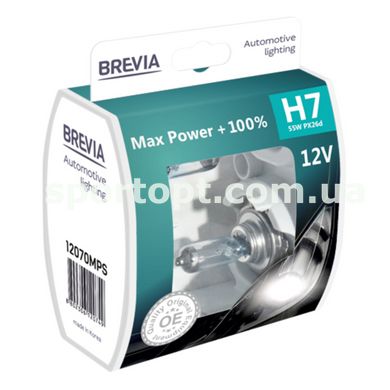 Галогенова лампа Brevia H7 12V 55W PX26d Max Power +100% S2
