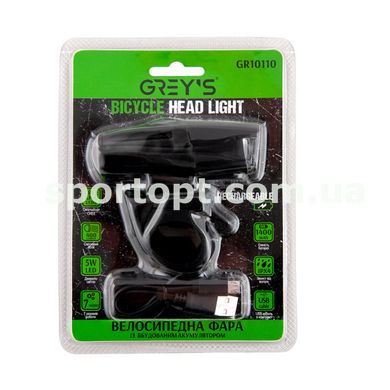 Ліхтарик на велосипед Grey's LED 1xCree XP-G 400lm 1400mAh microUSB