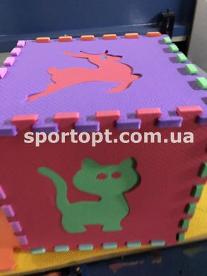 Детский коврик-пазл "Животные" набор 12 элементов из EVA 120х90х1см