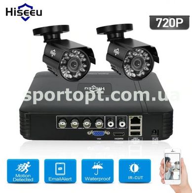 Комплект відеоспостереження Hiseeu 2ch AHD-1MP 720P Outdoor (2AHBB10)