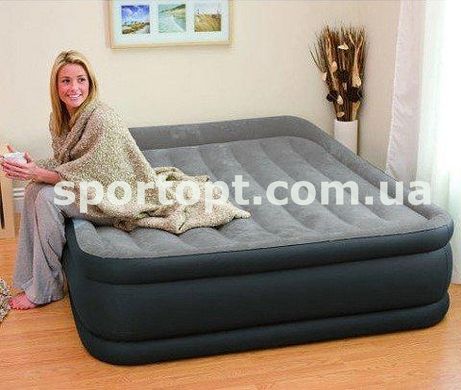 Двуспальная надувная кровать Intex + встроенный электронасос 220V 152x203x42 см (64136)