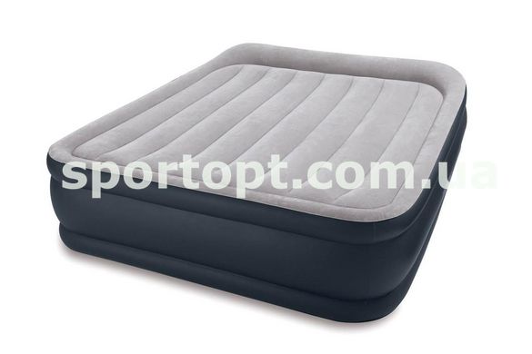 Двоспальне надувне ліжко Intex + вбудований електронасос 220V 152x203x42 см (64136)