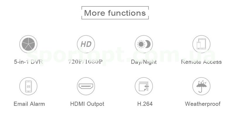 Комплект видеонаблюдения Hiseeu 4ch AHD-1MP 720P Outdoor (4AHBB10)