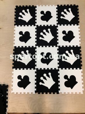 Детский коврик-пазл "Шахматы" набор 12 элементов из EVA 120х90х1см