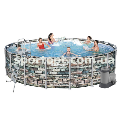 Каркасный бассейн иллюминатор Bestway 56886, 549 x 132 см (5 678 л/ч, дозатор, лестница, тент)
