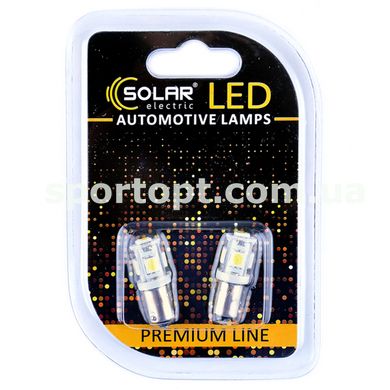 LED автолампа Solar 24V T8.5 BA9s 5SMD white, 2шт