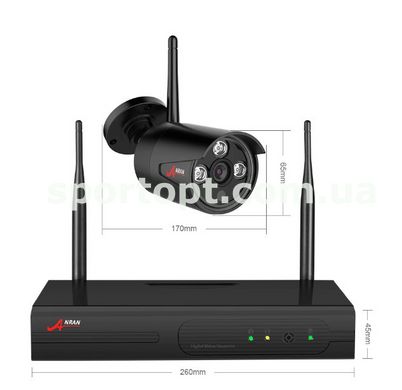 Комплект WiFi видеонаблюдения Anran 8сh 1080P (AR-03NB)