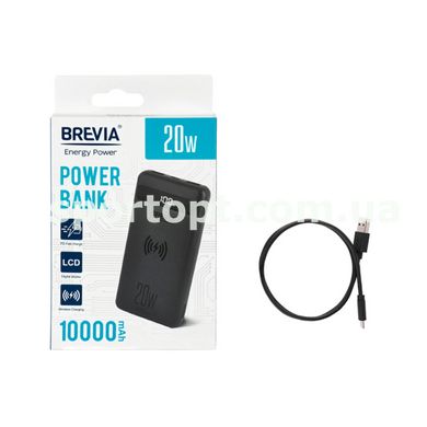 Універсальна мобільна батарея Brevia 10000mAh 20W Wireless Qi10W Li-Pol, LCD