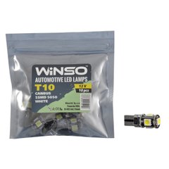 LED автолампа Winso 12V SMD T10 W2.1x9.5d Canbus, 10шт