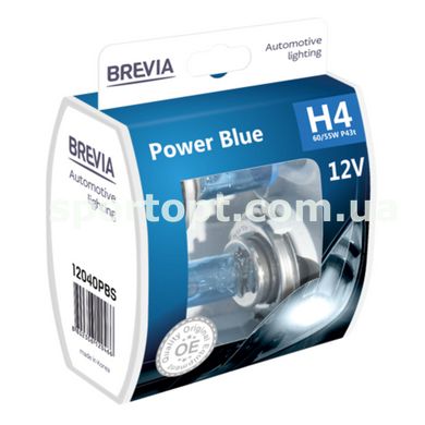 Галогенова лампа Brevia H4 12V 60/55W P43t Power Blue S2