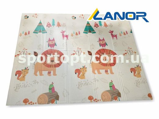 Детский складной двухсторонний игровой коврик Baby Play Mat 200*150*1см | Животные/Большой лев