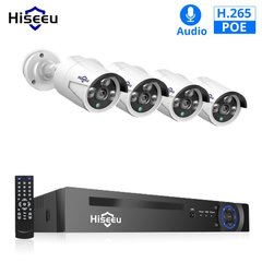 Комплект видеонаблюдения Hiseeu 4ch POE KIT-4HB612 2Mp-1080P