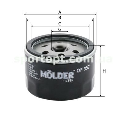 Фільтр масляний Molder Filter OF 357 (WL7254, OC467, W753)