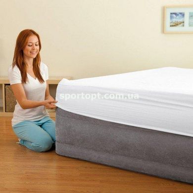 Двоспальне надувне ліжко Intex + вбудований електронасос 220V 152x203x56 см (64418)