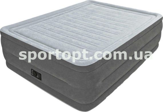 Двоспальне надувне ліжко Intex + вбудований електронасос 220V 152x203x56 см (64418)