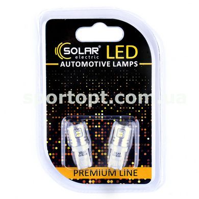 LED автолампа Solar 12V T10 W2.1x9.5d 12SMD white, 2шт