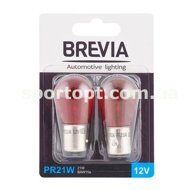 Лампа розжарювання Brevia PR21 12V 21W BAW15s червона 2шт