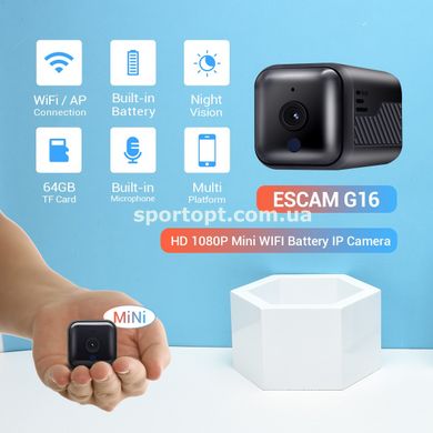 WiFi міні камера Escam G16-IP (3200 mAh)
