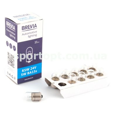 Лампа розжарювання Brevia R5W 24V 5W BA15s CP, 10шт